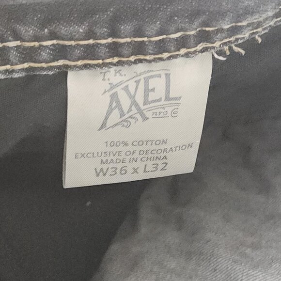 Axel Jeans Mens 36x32 Relaxed Straight Leg Denim Faded Black Baggy Denim Pants - Picture 9 of 11